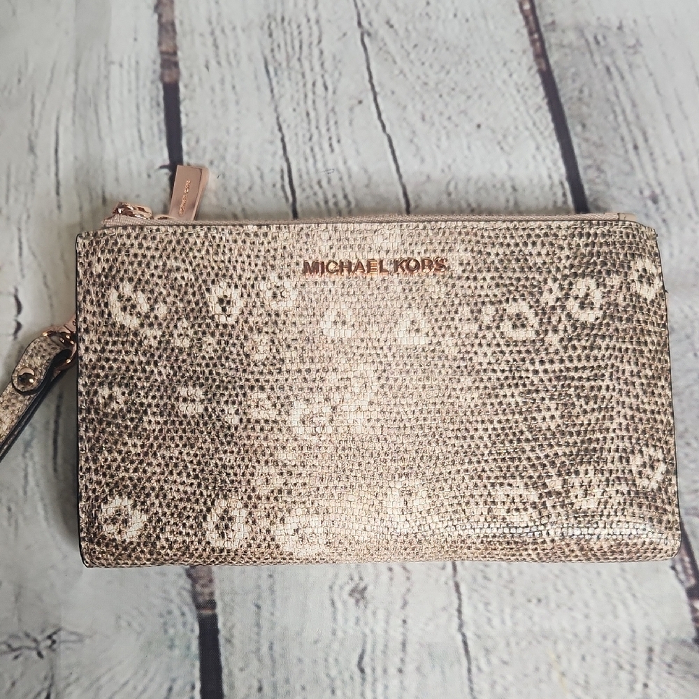 Michael Kors Lizard Embossed Smartphone Wristlet Wallet